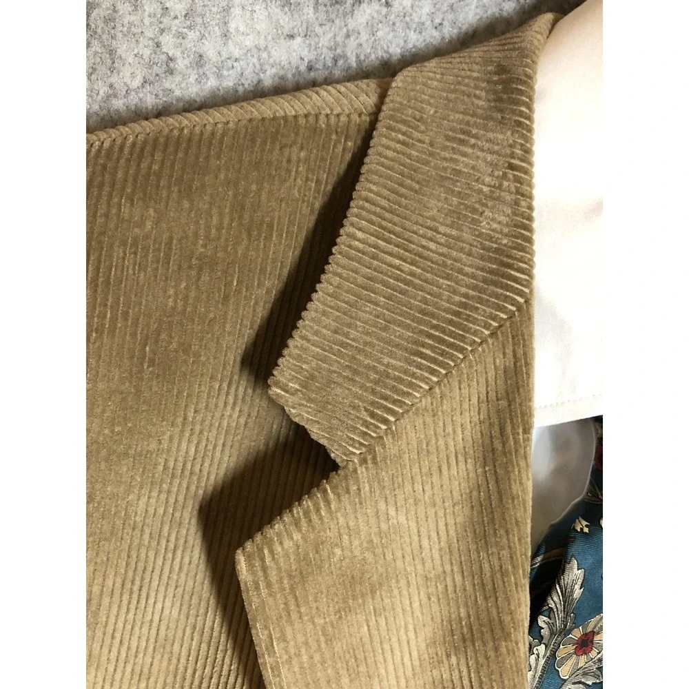 Stafford Blazer Mens 46R Tan Corduroy Sport Coat Jacket Career Casual Classic